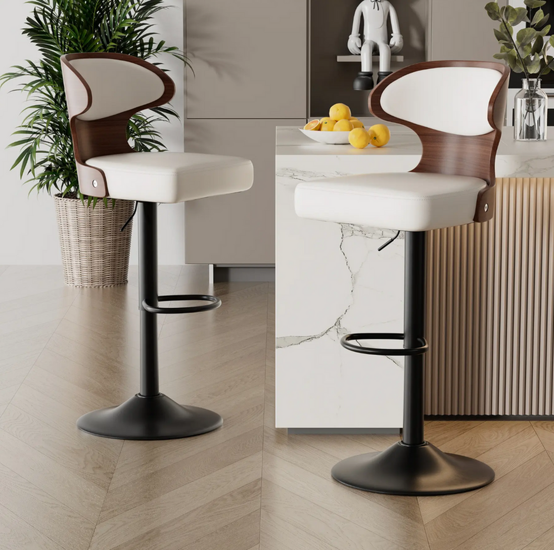 1024-White - Barstools (Set of 2)