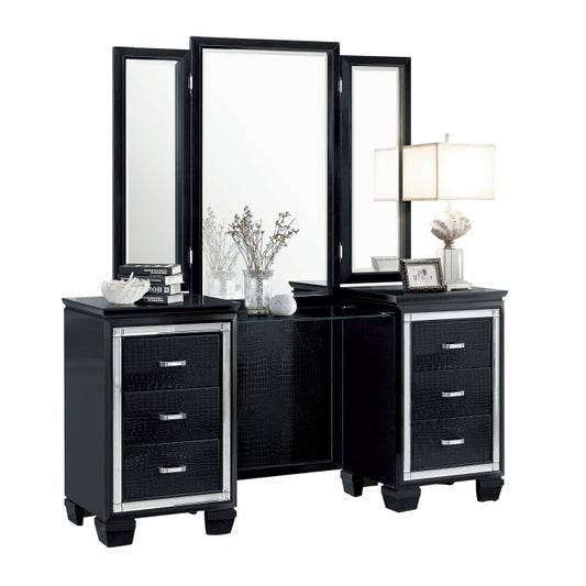 1916BK-15* Vanity Dresser with Mirror