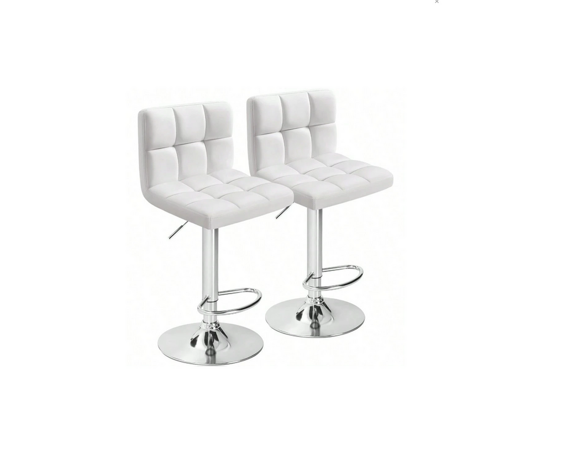 White Adjustable Barstool