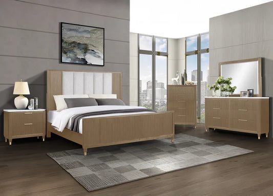 Kara Natural 5 Piece Bedroom Set