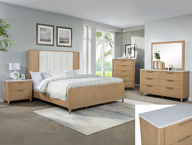 Kara Natural 5 Piece Bedroom Set