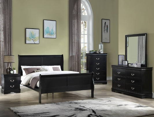 Louis Philip Black 5 Piece Bedroom Set