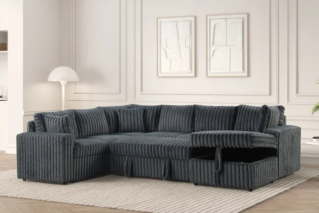 Forever Charcoal Sectional With Pull-Out Bed **NEW ARRIVAL