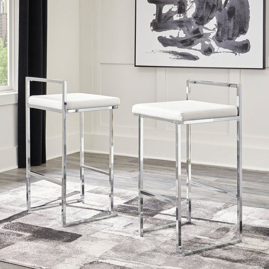 D275-730 White Bar Stool - Set of 2