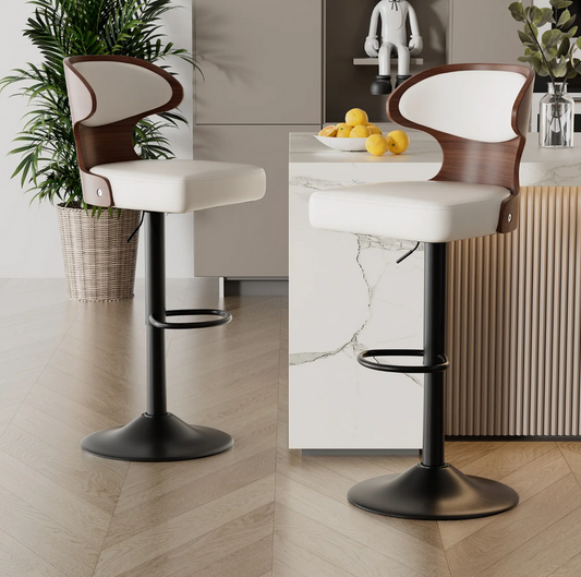 1024-White - Barstools (Set of 2)
