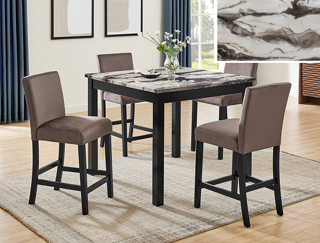 LENNON  CT HT SET-FAUX MARB BRN