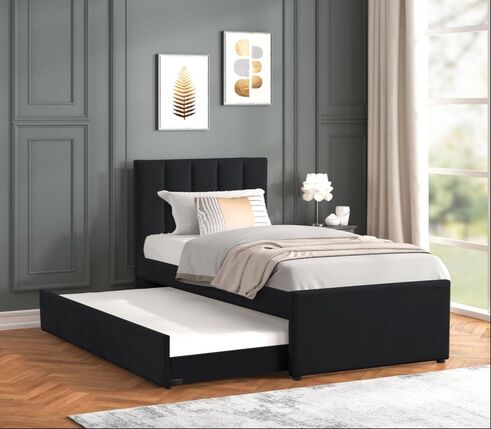Black Twin, Full Platform Bed w/ Trundle