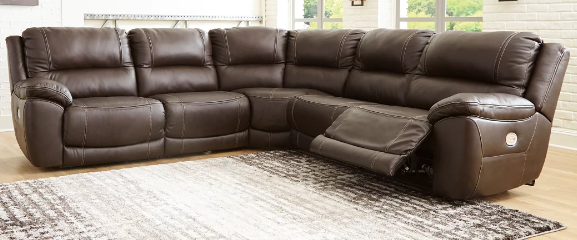 Dunleith 5-Piece Power Leather Reclining Sectional