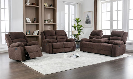 Dynamo2-CHOCOLATE 3PC Reclining Set