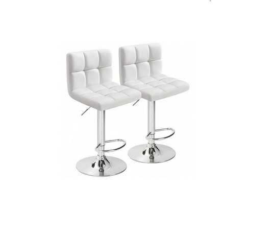 White Adjustable Barstool