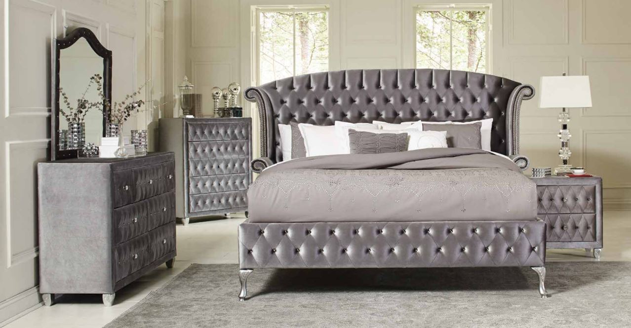 Diamond Palace Gray Bedroom Set King ONLY