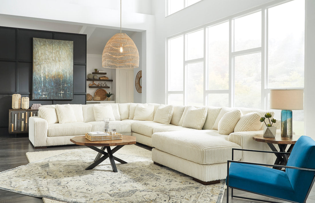 Ashley 211 - 6pc Sectional - Beige
