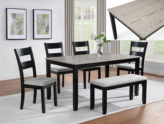 LESTER DINING W/BENCH L.GREY