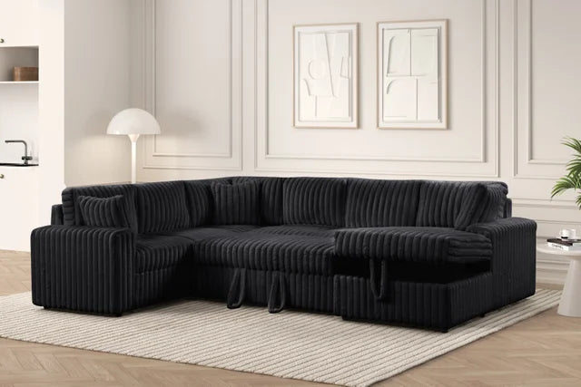 Forever Black Sectional With Pull-Out Bed **NEW ARRIVAL
