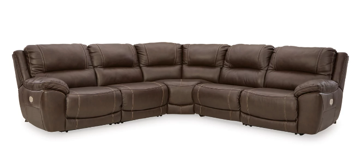 Dunleith 5-Piece Power Leather Reclining Sectional