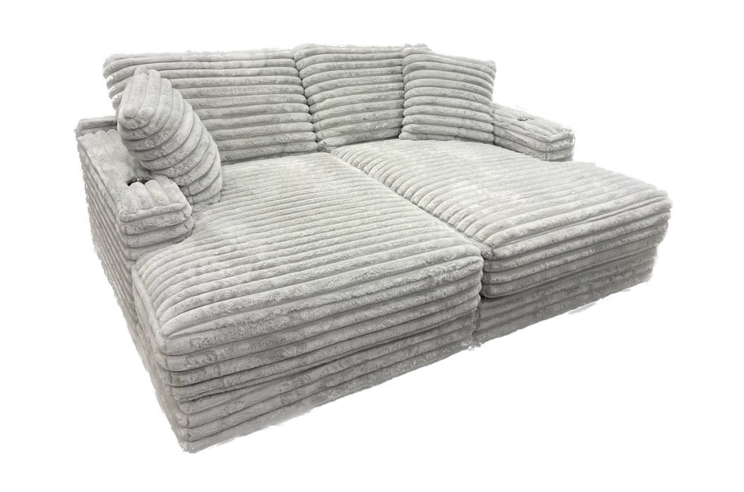 Comfrey Double Chaise Gray