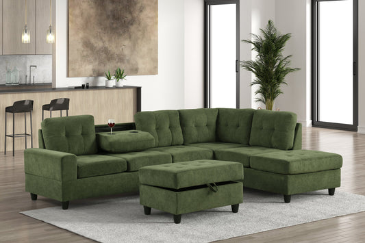 42 Heights Reversible Sectional + Ottoman Set