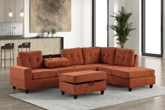 43 Heights Reversible Sectional + Ottoman Set