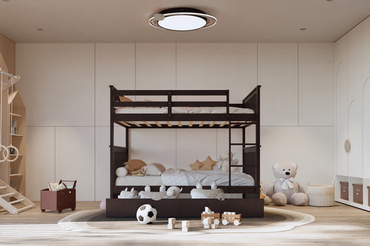 Twin/Full Bunk Bed w/Twin Trundle Espresso