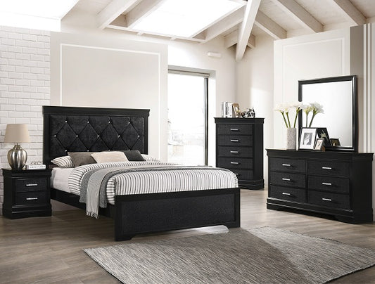 Amalia Black 5 Piece Bedroom Set