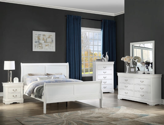 Louis Philip White 5 Piece Bedroom Set