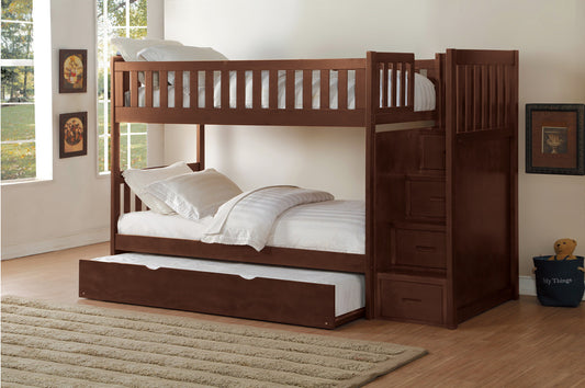 B2013DC Youth-Rowe Collection - Twin/Twin w/Twin Trundle & Steps