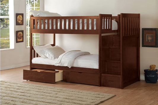 B2013DC Youth-Rowe Collection - Twin/Twin w/Drawers & Steps