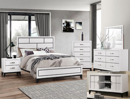 Akerson White 5 Piece Bedroom Set