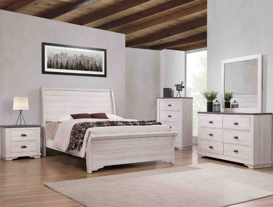 Coralee Chalk 5 Piece Bedroom Set