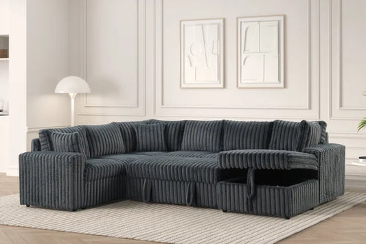 Forever Charcoal Sectional With Pull-Out Bed **NEW ARRIVAL