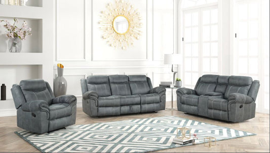 Andres Grey - 3pc Reclining Living Room Set