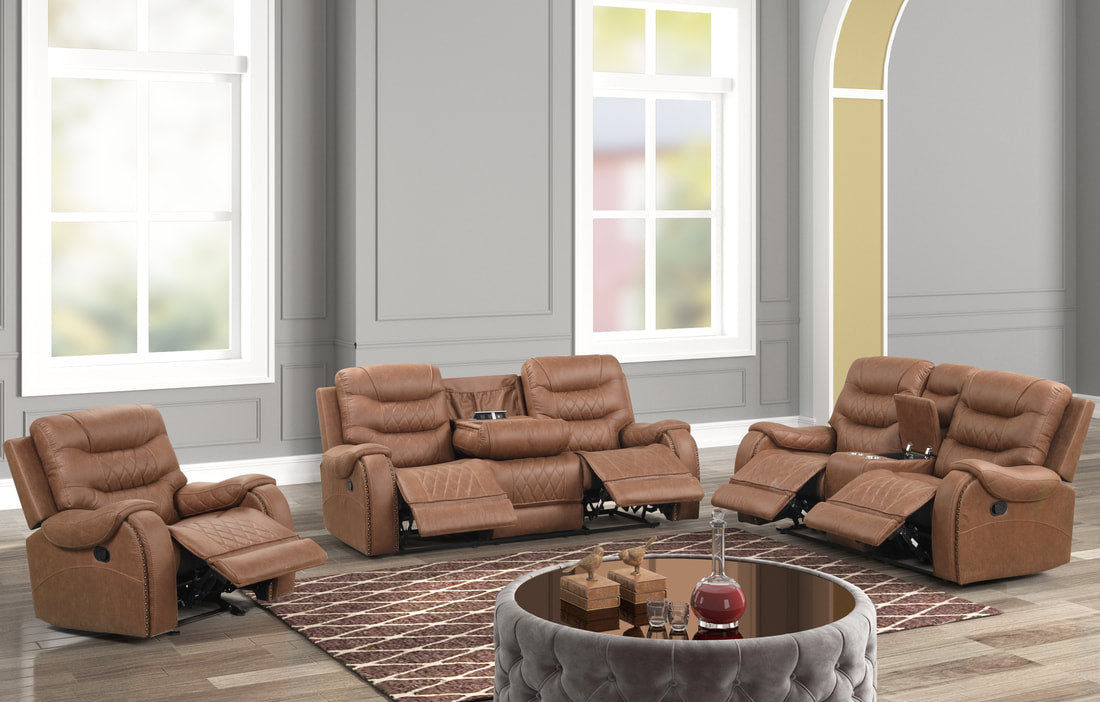 Ashley 3.0 OVERSIZED Caramel 3PC Reclining Set