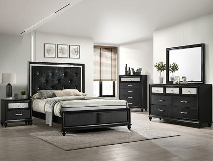 Lila Black 5 Piece Bedroom Set