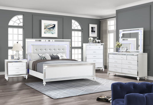 Blanca White Bedroom 5 Piece Set in Queen/King