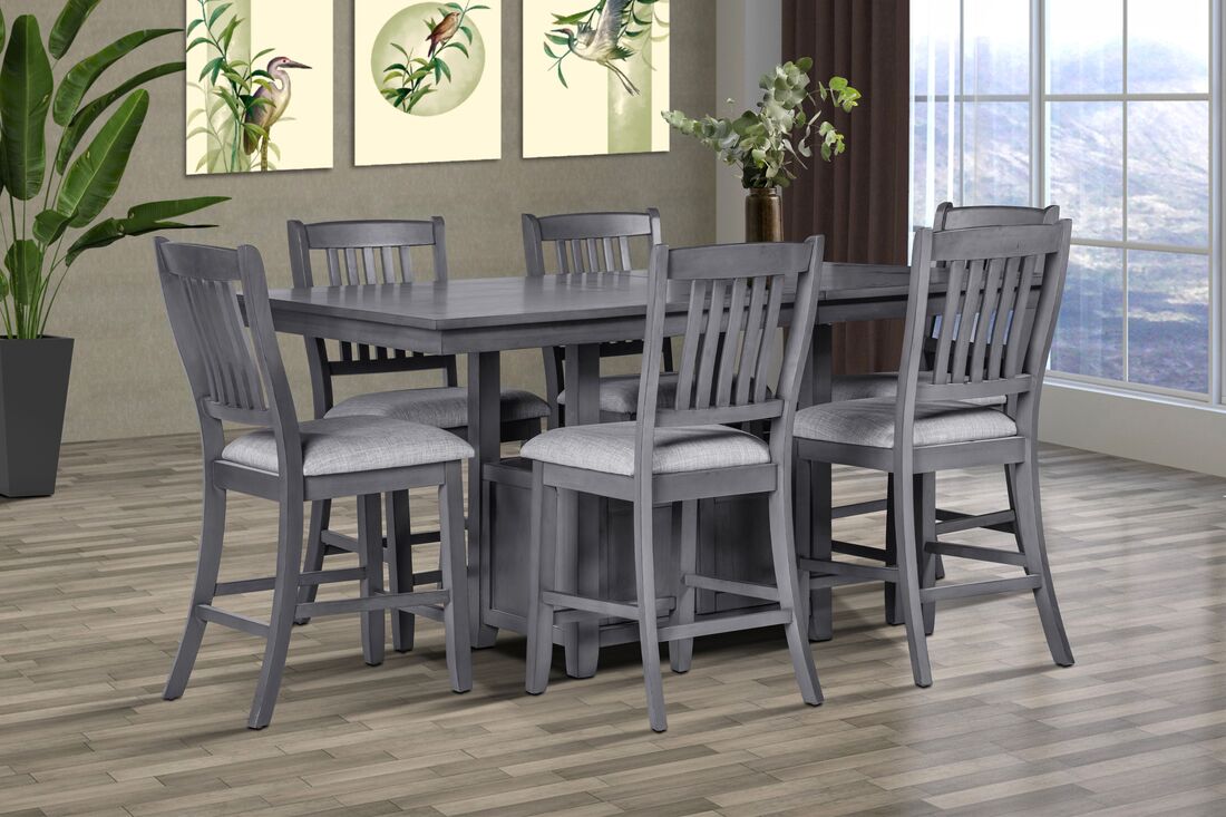 D820 - Counter Height Table + 6 Chair Set