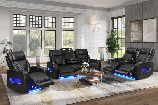 Black Dubai 3PC Living Room Set
