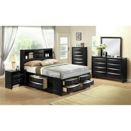 Emily Black 5 Piece Bedroom Set