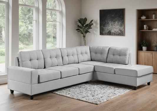 James Light Gray Reversible Sectional
