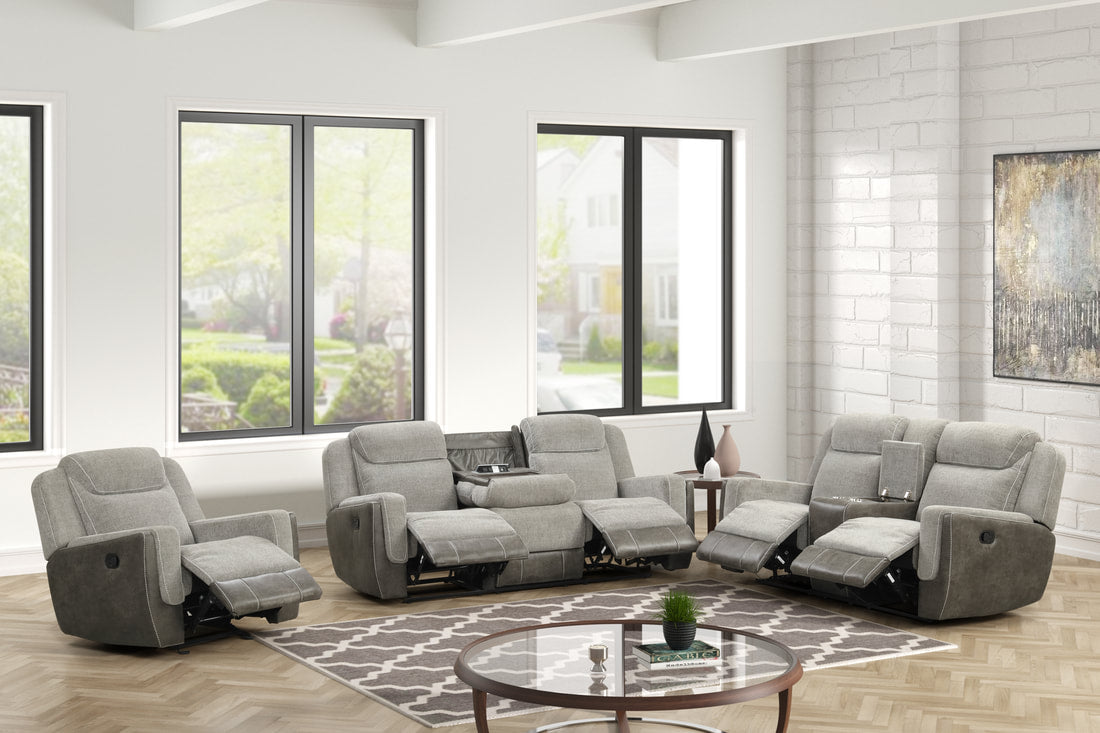 LISA - Gray 3pc Reclining Set