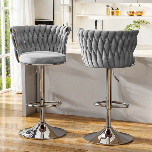 Gray Glam Barstools (Set of 2)