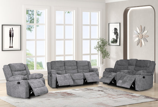 Oliver Charcoal 3pc Reclining Set