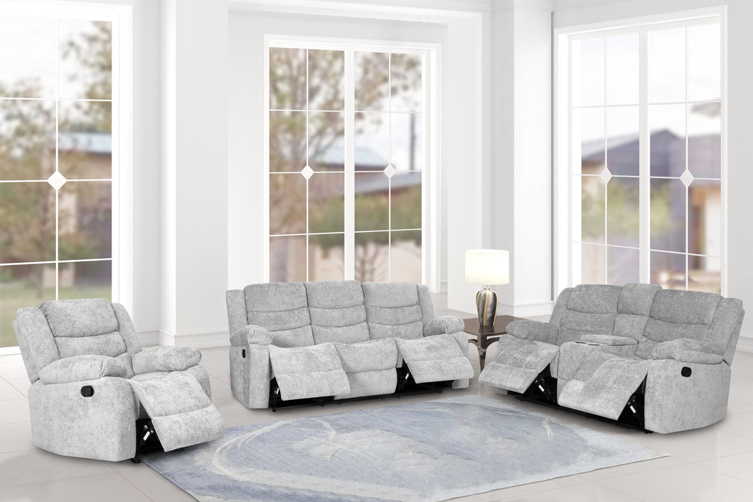 Oliver Silver 3pc Reclining Set