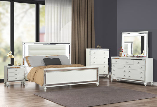 Stars White - 5PC Bedroom Set Queen/King